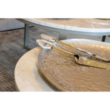 Charger l'image dans la galerie, Pelle à tarte et couteau dorés pierre agate beige