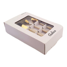 Charger l'image dans la galerie, Ménagère 24 pièces dorée avec manches paillettes