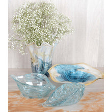 Charger l'image dans la galerie, Coupelle océan coquillage bleue 29x17.5x9.5cm