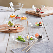 Charger l'image dans la galerie, Set apéritif de 3 coupelles sur plateau transparent 41cm