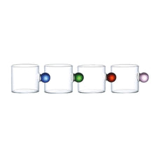Charger l'image dans la galerie, Mugs en verre avec poignée boule colorée 350ml - lot de 4