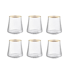 Charger l'image dans la galerie, Verres à eau bord doré 350ml - lot de 6