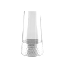 Charger l'image dans la galerie, Vase conique transparent et argent h22cm