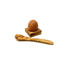 Charger l'image dans la galerie, Porte-oeufTroué avec cuillère à oeuf en bois d'olivier