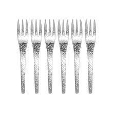Charger l'image dans la galerie, Fourchettes à dessert martelées argent - lot de 6