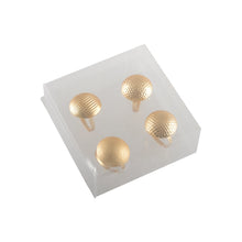 Charger l'image dans la galerie, Lot de 4 ronds de serviettes boutons dorés mat