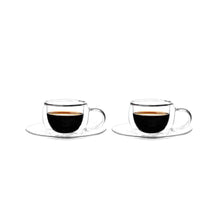 Charger l'image dans la galerie, Tasses et sous-tasses double paroi 80ml - lot de 2