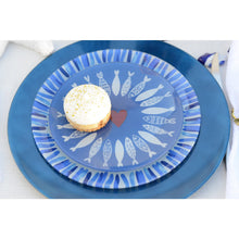 Charger l'image dans la galerie, Assiette poisson bleu foncé 20x20x1.3cm - lot de 6
