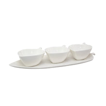Charger l'image dans la galerie, Set de 3 coupelles apéritif avec plateau décor feuille