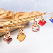 Charger l'image dans la galerie, Cuillères dorées avec diamants multi couleurs - lot de 6