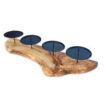Charger l'image dans la galerie, 4 bougeoirs ADVENT-rustiques en bois d'olivier