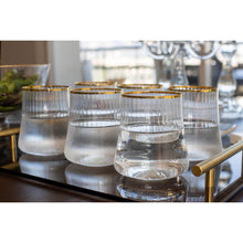 Charger l'image dans la galerie, Verres à eau bord doré 350ml - lot de 6