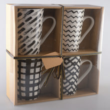 Charger l'image dans la galerie, Mugs 450ml noir & blanc - lot de 4