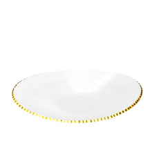 Charger l'image dans la galerie, Saladier bord doré ovale en verre 29.5x19x6cm