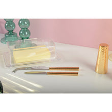 Charger l'image dans la galerie, Set de 2 couteaux à fromage martelés dorés