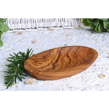 Charger l'image dans la galerie, Petit bol ovale d'environ 17 – 19 x 11 x 3 cm en bois d'olivier