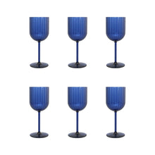 Charger l'image dans la galerie, Verres à vin bleu en acrylique - lot de 6