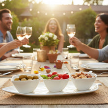 Charger l'image dans la galerie, Set de 3 coupelles apéritif avec plateau décor feuille
