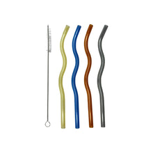 Charger l'image dans la galerie, Pailles multicolores en verre - lot de 4