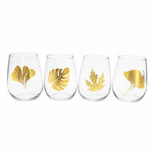 Charger l'image dans la galerie, Verres feuilles dorées - lot de 4