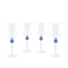 Charger l'image dans la galerie, Verres à vin avec pied en diamant bleu - lot de 4