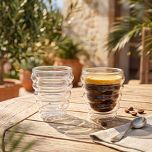 Charger l'image dans la galerie, Tasses à café expresso double paroi vague 70ml - lot de 2
