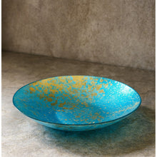 Charger l'image dans la galerie, Coupe décorative bleue et dorée 39.5x39.5x6.5cm