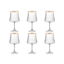 Charger l'image dans la galerie, Verres à vin bord doré 360ml - lot de 6