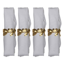 Charger l'image dans la galerie, Lot de 4 ronds de serviettes feuilles