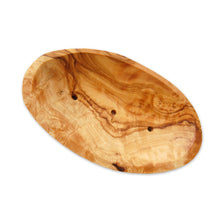 Charger l'image dans la galerie, Porte-savon OVAL environ 14 - 16 cm avec rainure au dos, bois d'olivier
