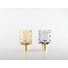 Charger l'image dans la galerie, Bougeoirs ronds jaune et violet - lot de 2
