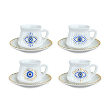 Charger l'image dans la galerie, Tasses et sous-tasses chance - lot de 4