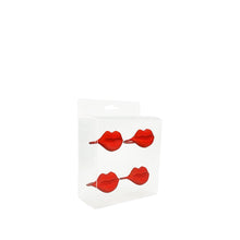 Charger l'image dans la galerie, Lot de 4 ronds de serviette bouche rouge
