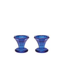 Charger l'image dans la galerie, Bougeoirs bleu h5.5cm - lot de 2