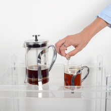 Charger l'image dans la galerie, Tasses à café en verre avec déco en métal argent - lot de 2