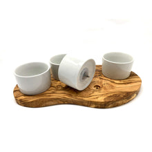 Charger l'image dans la galerie, Plateau de service pour dips avec 4 petits bols en porcelaine