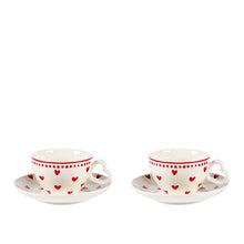 Charger l'image dans la galerie, Tasses et sous-tasses à thé coeur - lot de 2