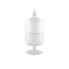 Charger l'image dans la galerie, Bonbonnière 2 étages en verre sur pied avec couvercle h24cm