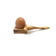 Charger l'image dans la galerie, Porte-oeufTroué avec cuillère à oeuf en bois d'olivier