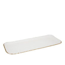 Charger l'image dans la galerie, Plateau rectangulaire bord doré en verre 37x15.5x2cm