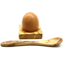 Charger l'image dans la galerie, Porte-oeufTroué avec cuillère à oeuf en bois d'olivier
