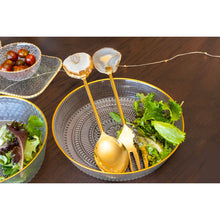 Charger l'image dans la galerie, Couverts à salade dorés pierre agate beige
