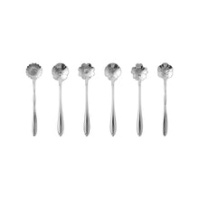 Charger l'image dans la galerie, Cuillères à dessert fleurs assorties argents - lot de 6