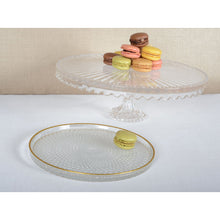 Charger l'image dans la galerie, Plat à tarte sur pied en verre moyen modèle 32x32x17cm