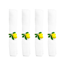Charger l'image dans la galerie, Lot de 4 ronds de serviette design citron