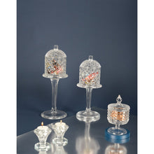 Charger l'image dans la galerie, Bonbonnière en verre sur pied avec couvercle 10x33cm
