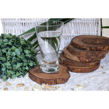 Charger l'image dans la galerie, Lot de 12 sous-verres RUSTIQUE ROND Ø 10 à 12 cm environ en bois d'olivier
