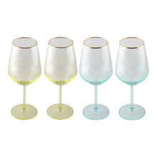 Charger l'image dans la galerie, Verres à vin vert et jaune - lot de 4
