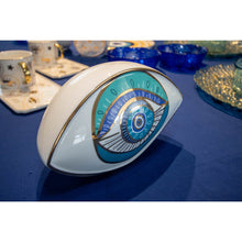 Charger l'image dans la galerie, Oeil décoratif turquoise 20x12x13.5cm
