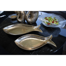 Charger l'image dans la galerie, Coupelle creuse dorée poisson 42x18x5.5cm
